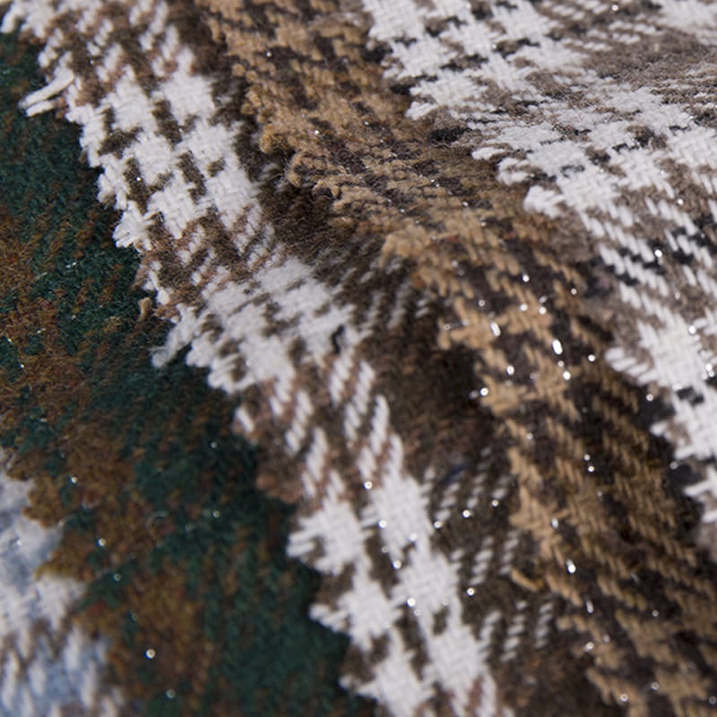 Metalik karirani višebojni karirani tvid od kemijskih vlakana za kapute 2133