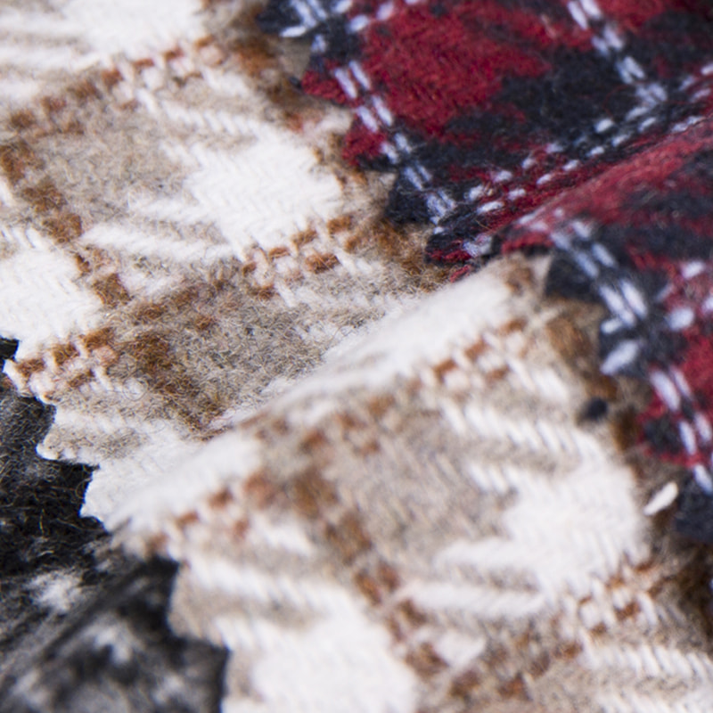 Vichy karirano 10% vuna 90% kemijska vlakna tkanina od tvida