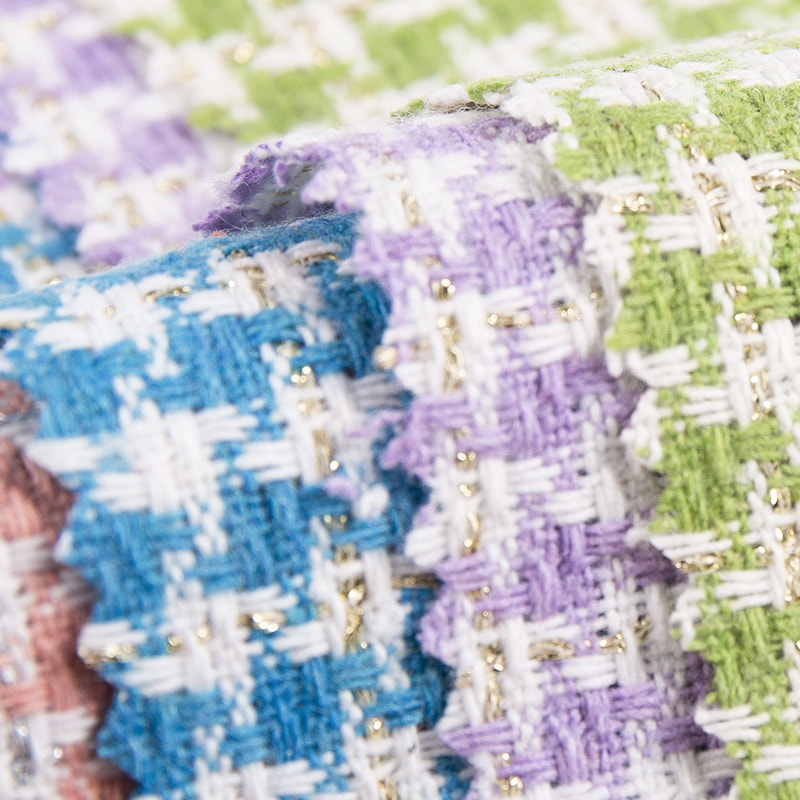 Karirana tkanina od tvida od metalnih kemijskih vlakana za ženske kapute