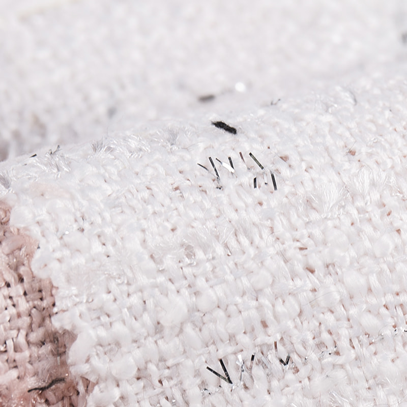 Metalik crno bijela ružičasto crvena reljefna tkanina Chanle 3537