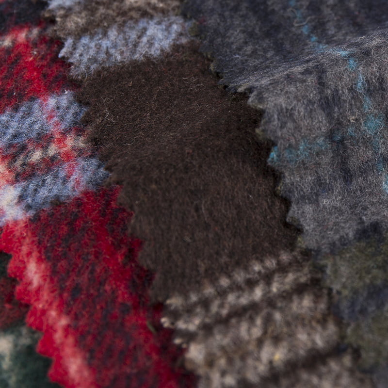 Četkasti karirani jacquard dugodlaki tvid 3545