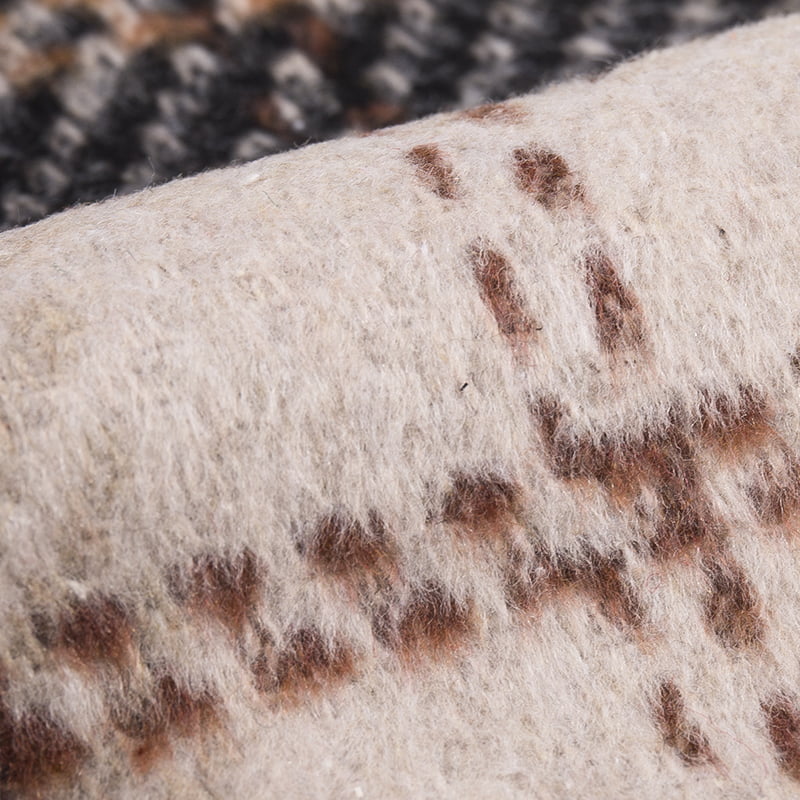 Smeđa karirana teška četkasta tkanina od tvida 3546