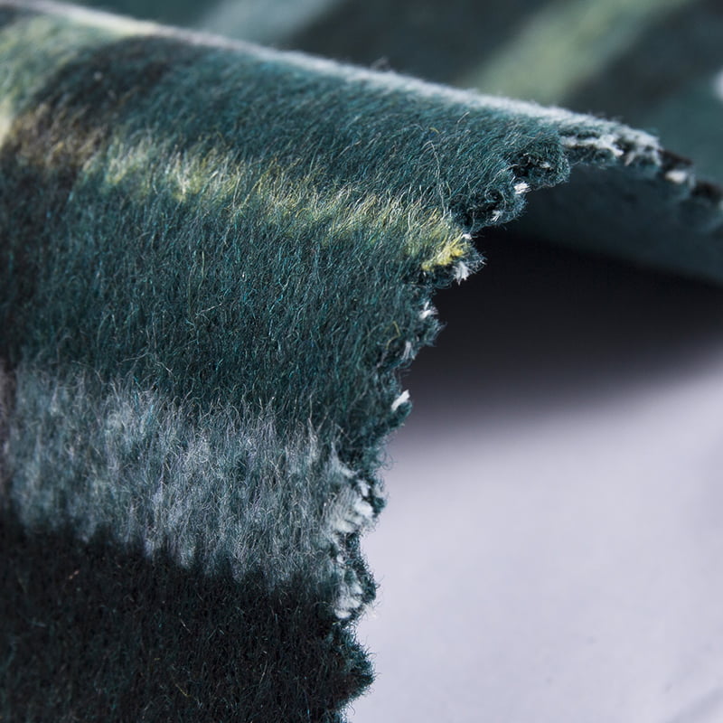 Zelena Vichy Windowpane karirana tkanina od flisa za kapute SH2409