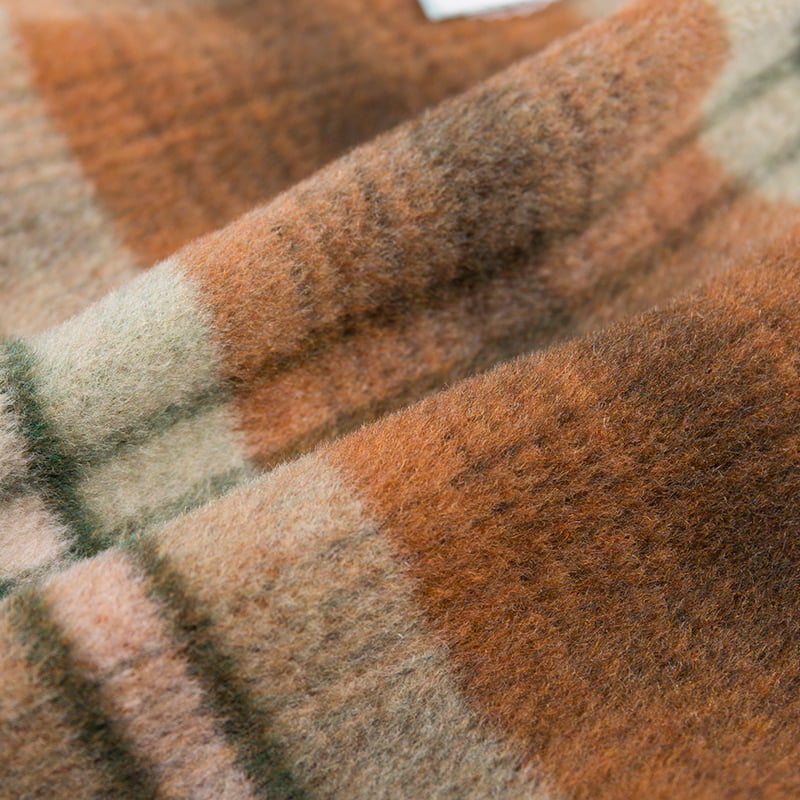 Duga kosa, gusta jacquard karirana flis tkanina za kaput ZZH24009