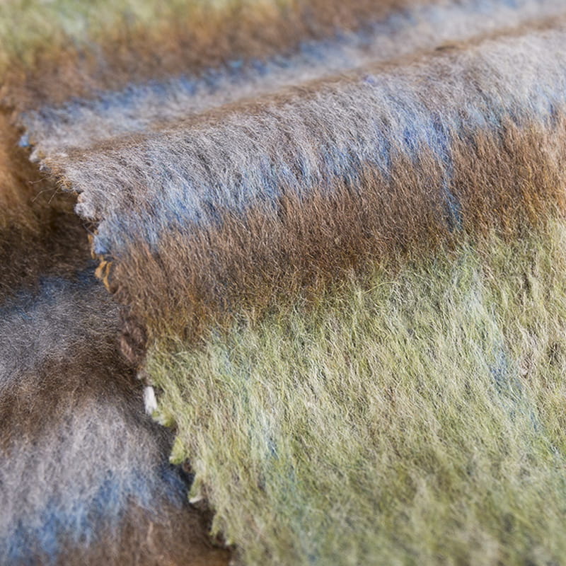 Vunena karirana tkanina duge dlake 3264