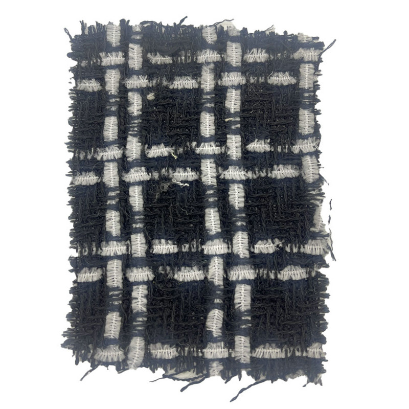 Bezvremenske crne vunene karirane tkanine od tvida za odjeću 23545