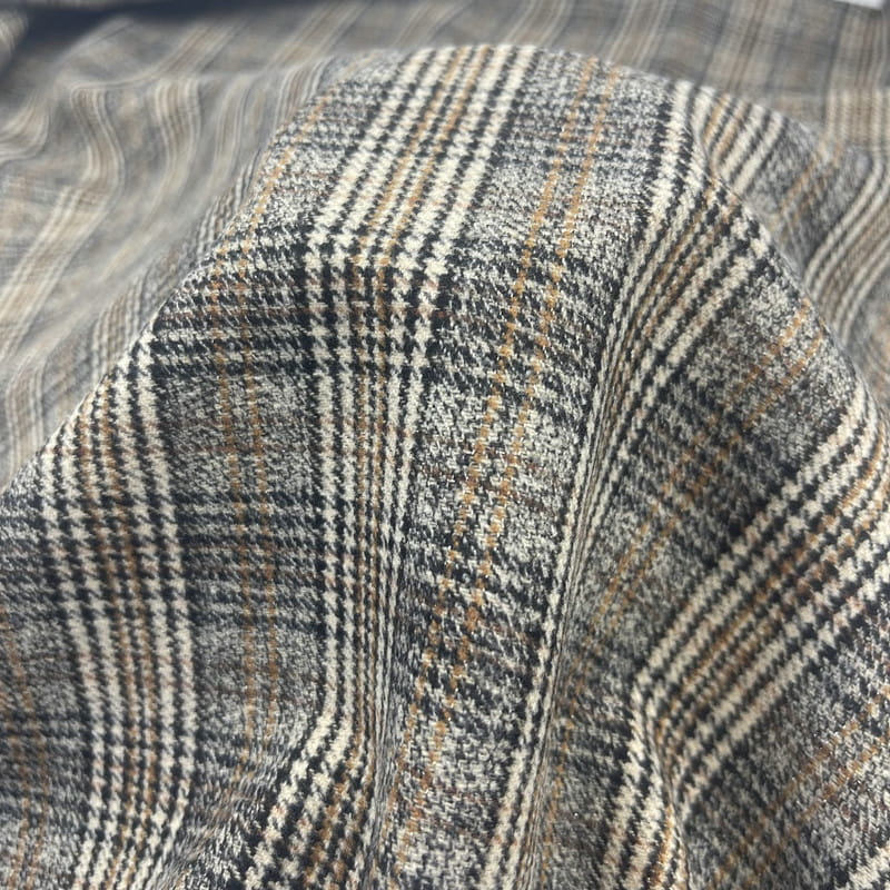 Karirano karirano metalik smeđe tkanine za odijela 250515