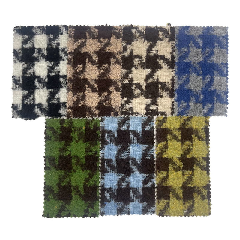 Teddy Houndstooth četka Debela vuna Jacquard Karirane tkanine od tvida 2882