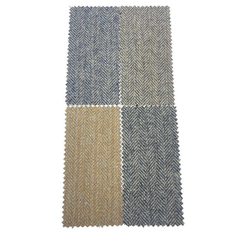 Talijanske smeđe plave prugaste vunene tkanine od tvida za odijela 3534